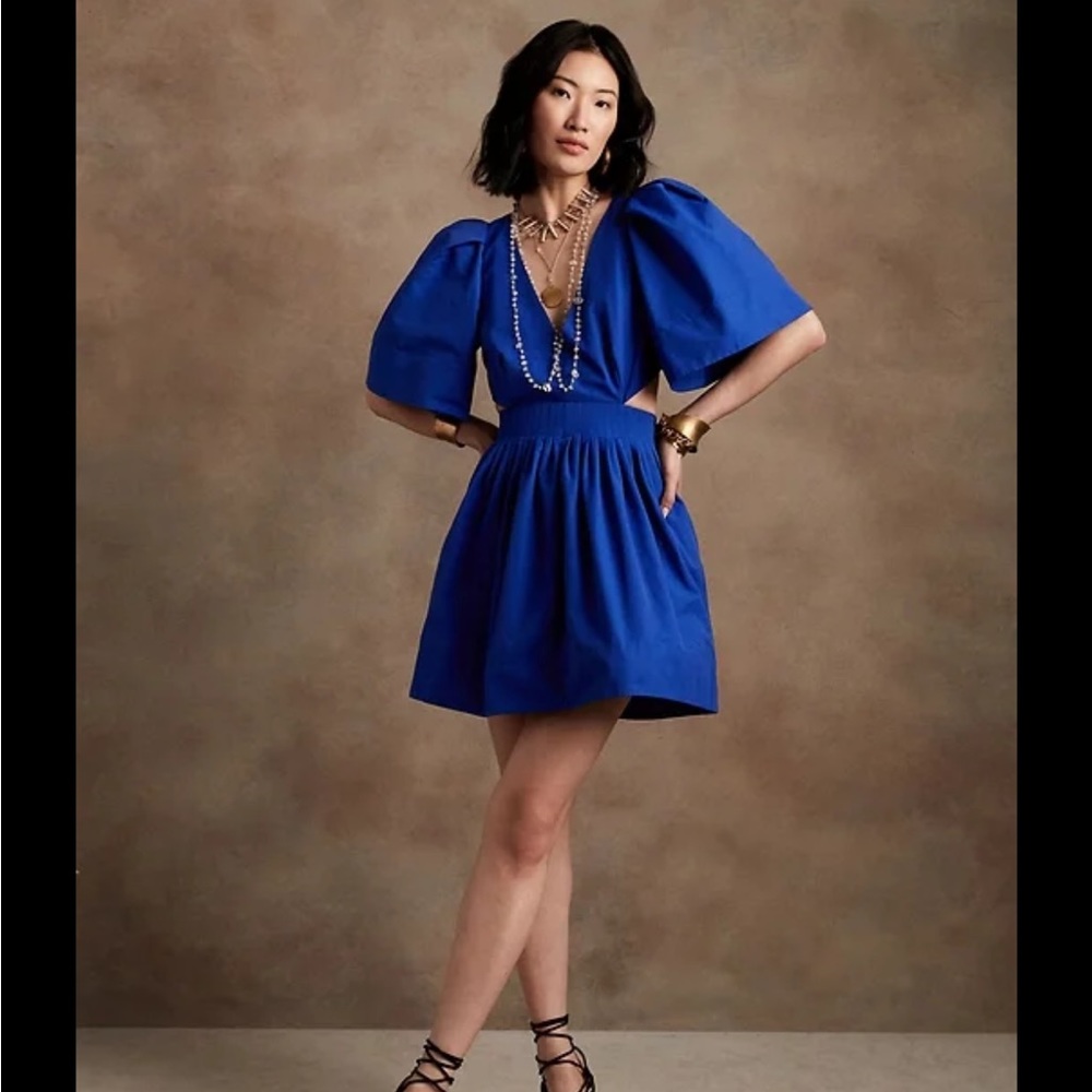 Banana Republic Cutout Dress in Voltage Blue NWT
